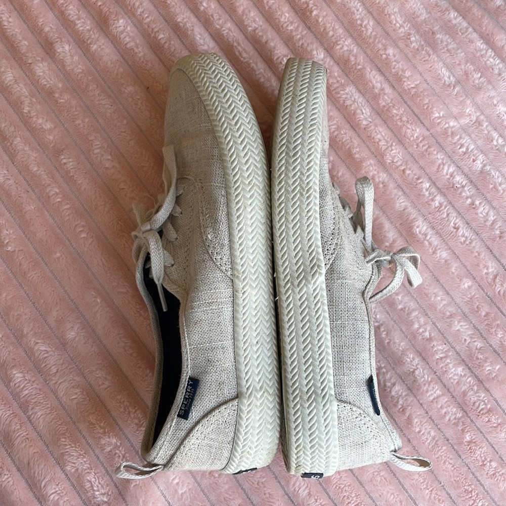 Sperry Memory Foam Off White Canvas Sneakers Size… - image 7